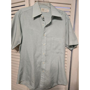 Vintage Sears Golden Comfort mint green short sleeve dress shirt, sz.s, 15.5 nec